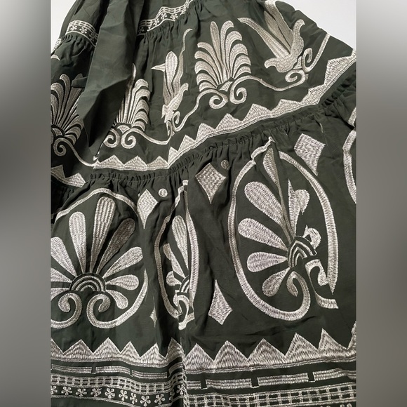 Elie Tahari Maxi Dress Women 6 Boho Embroidered Kalamata Fairy Belted Tiered NWT - Picture 7 of 16